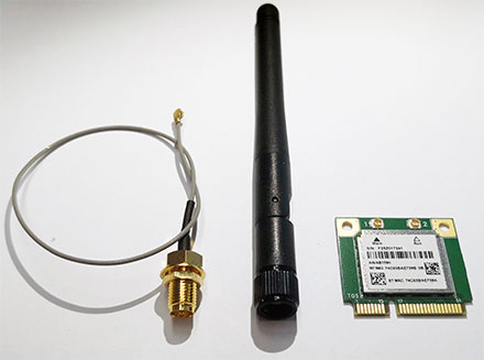 Wireless LAN / Bluetooth Mini-PCI Express [AzureWave AW-NB159H] -- Mit Pigtail/Antenne -- [Jetway WLAN Kit]