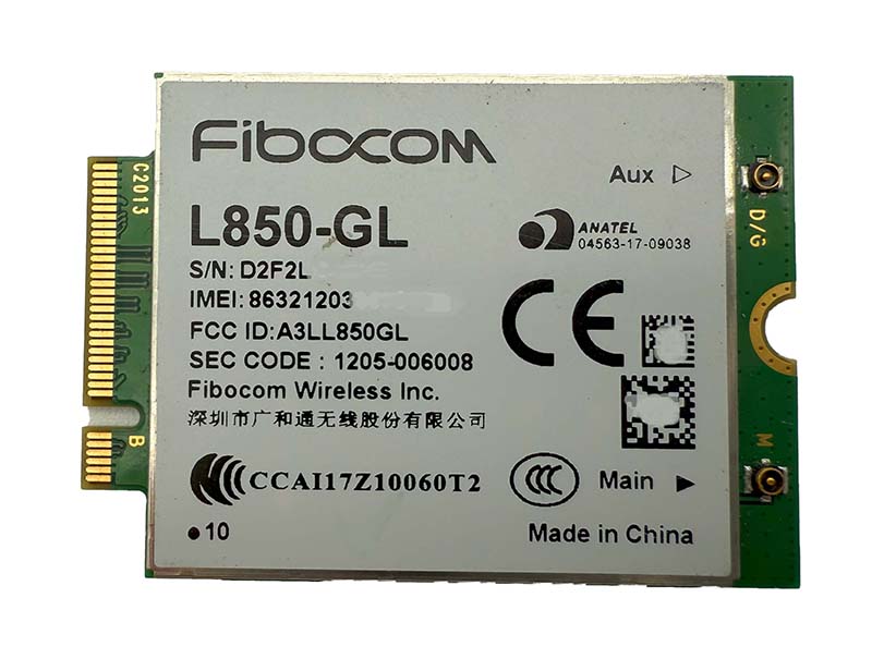 Fibocom L850-GL m.2 Modem (4G/3G, 450 Mbps DL / 50 Mbps UL)
