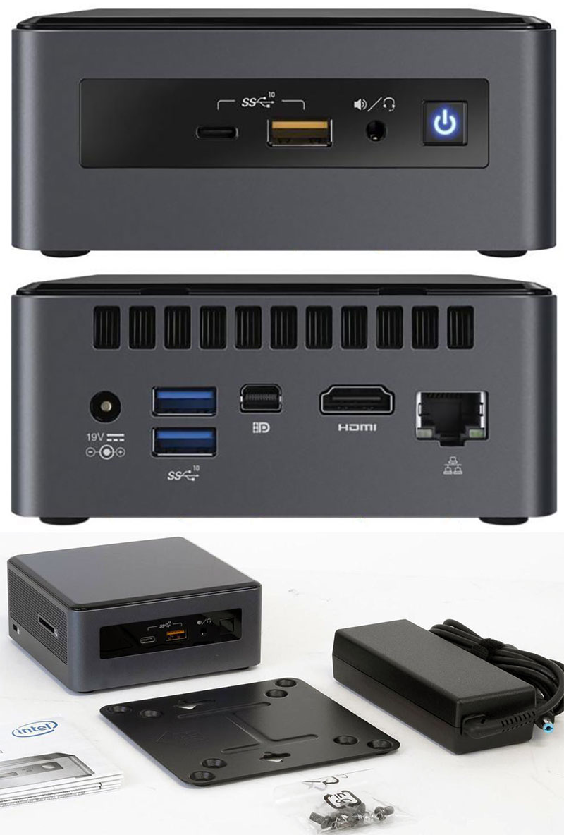 Intel NUC8I7INHJA Kit (Intel Core i7-8565U, HDMI, mini DP, <b>8GB RAM, 16GB Optane, 1TB 2,5" SATA HDD, Radion 540X, Win 10 Home</b>)